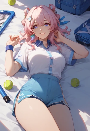 star rail,march 7th,tennis polo,skort  - AI generated anime art